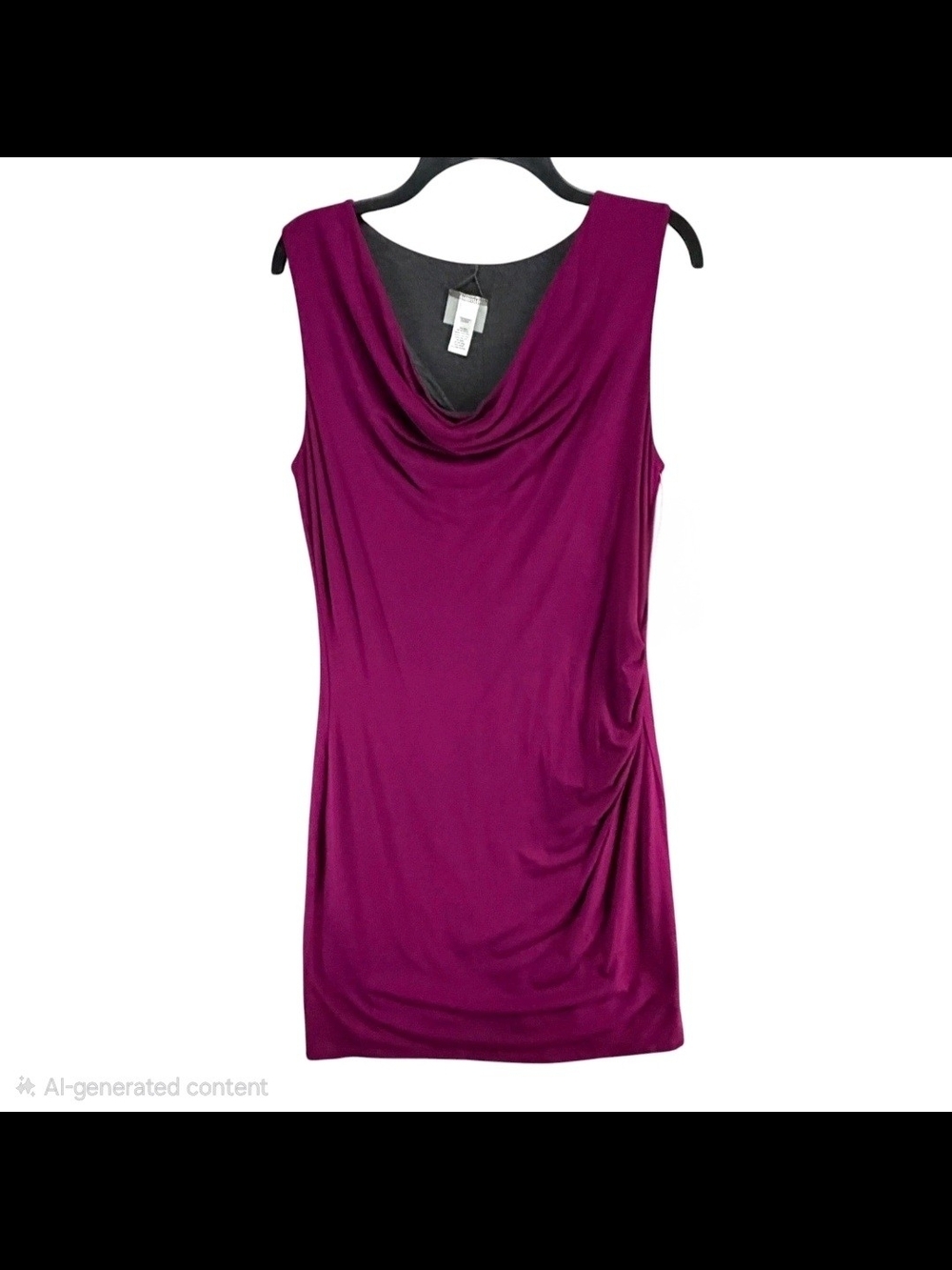 Athleta Inverse Drape Reversible Dress Womens Fuchsia Gray Cowl Neck Ruched XL
